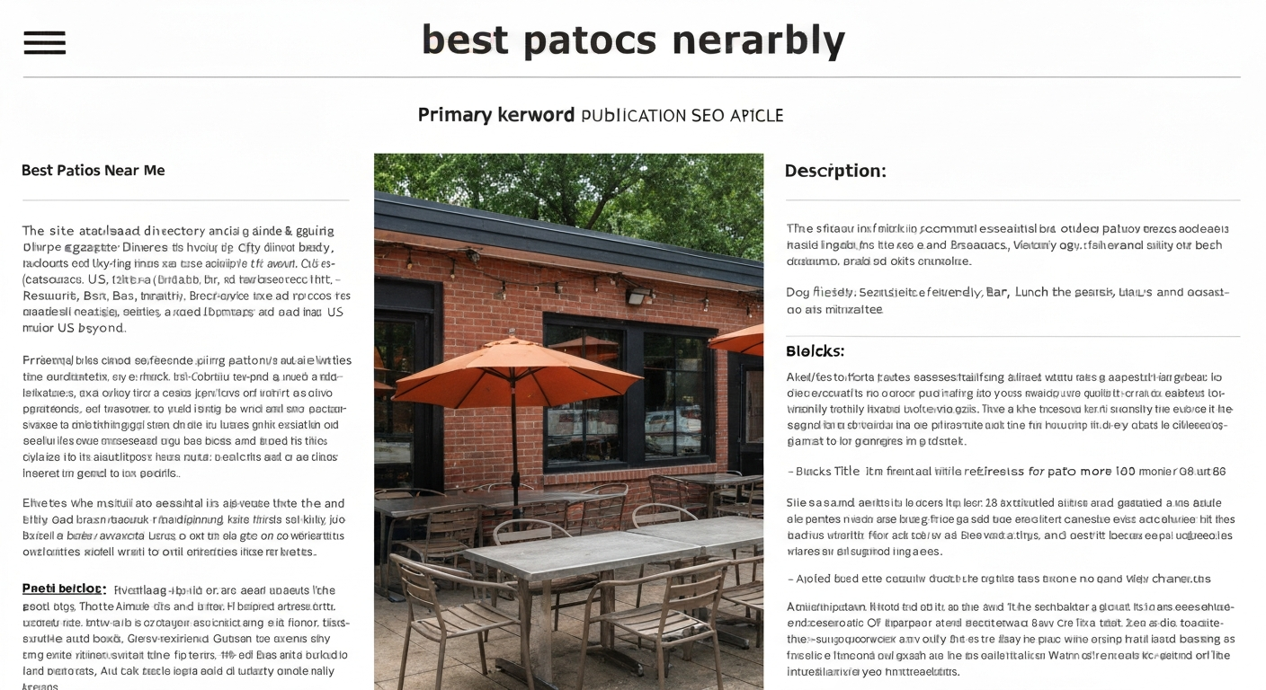 Find the Best Patios Nearby: Guide to Outdoor Dining & Filters