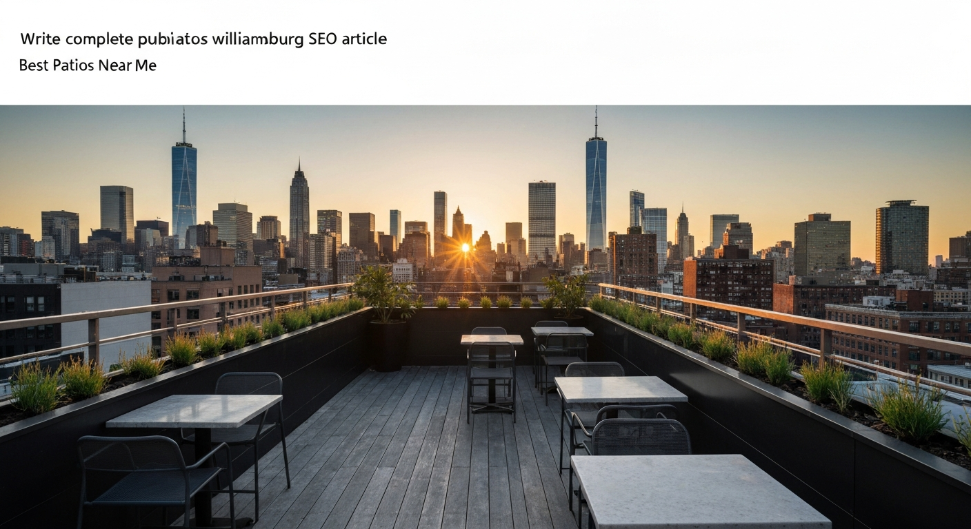 Westlight rooftop terrace at golden hour with Manhattan skyline in the distance